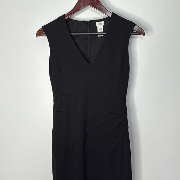 Cache Black Sleeveless V-Neck Cocktail Sheath Dress Size 0 - Picture 2 of 6